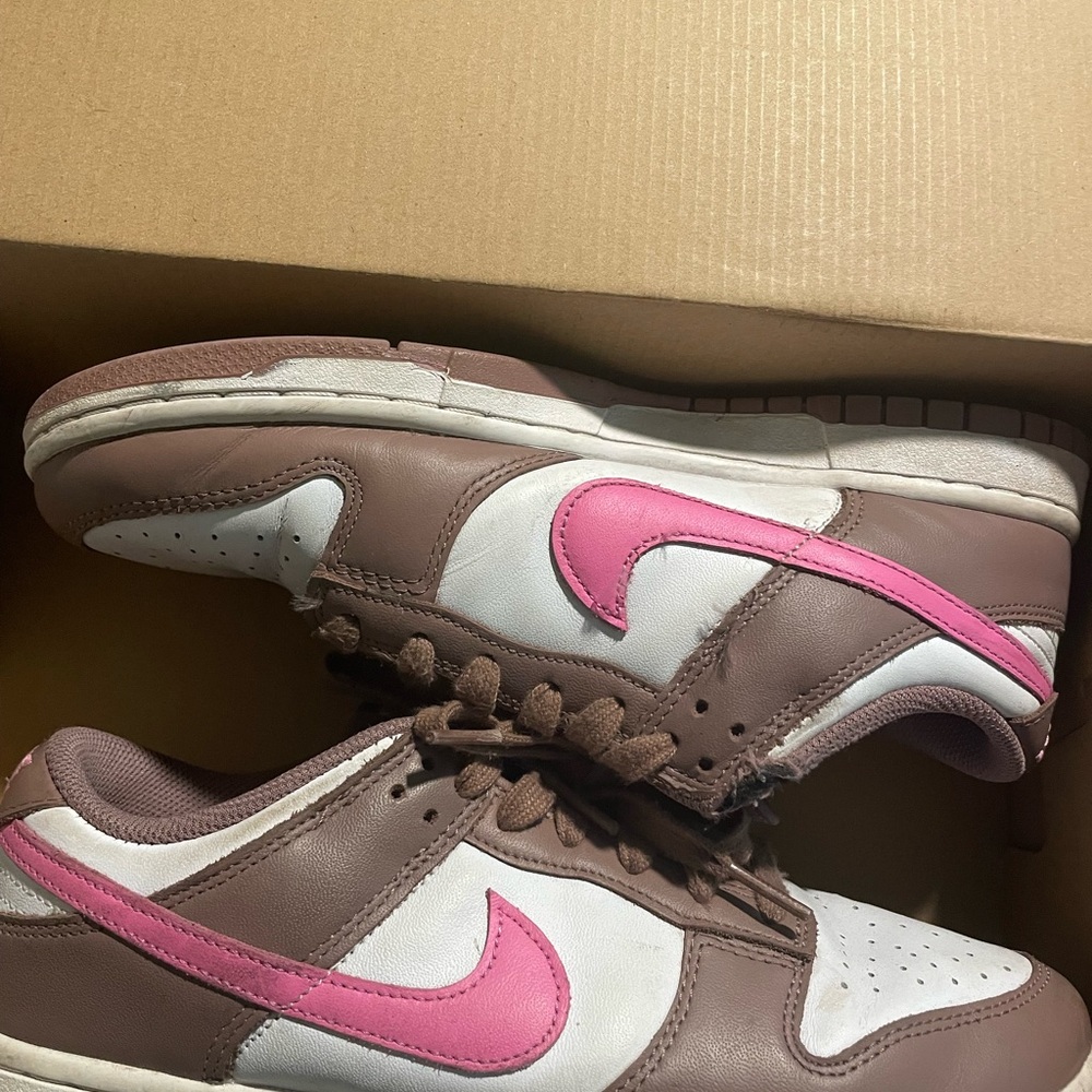 Nike Pink and Brown Sneakers with Classic Design